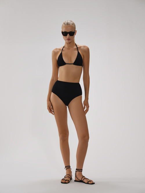 Amelia High-Waisted Bikini Bottom | Maison Marine – Recycle Crinkle Rib, Minimal
