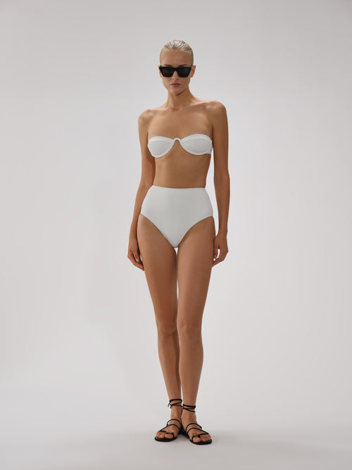 Amelia High-Waisted Bikini Bottom | Maison Marine – Recycle Crinkle Rib, Minimal